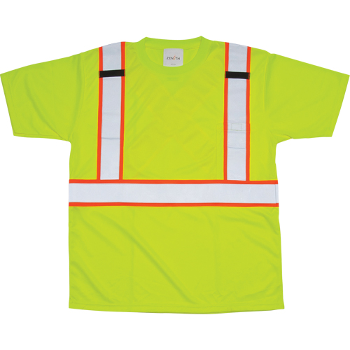 CSA Compliant T-Shirt, Polyester, 2X-Large, High Visibility Lime-Yellow - Zenith Safety Products 