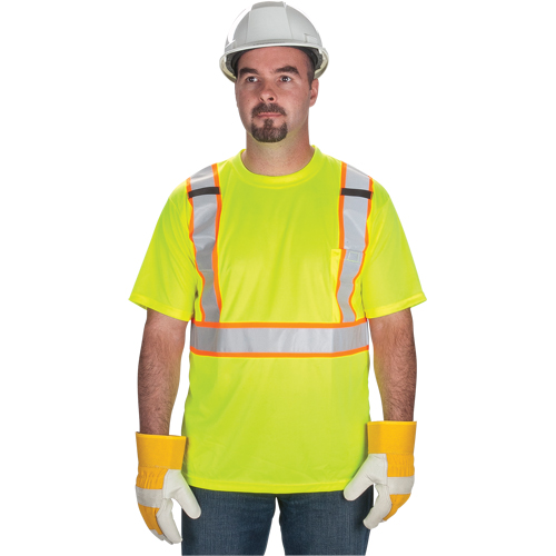 CSA Compliant T-Shirt, Polyester, 2X-Large, High Visibility Lime-Yellow - Zenith Safety Products 