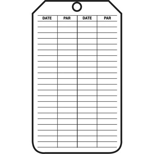 &eacute;tiquettes de s&eacute;curit&eacute; d'inspection et de contr&ocirc;le de l'&eacute;tat de l'&eacute;quipement, Papier cartonn&eacute;, 3-1/8" la x 5-7/8" h, Français - Accuform NMC FRTRS307CTP