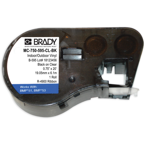 B-595 Indoor/Outdoor Grade Facility & Safety Labels, Black - Brady M4C-750-595-CL-BK