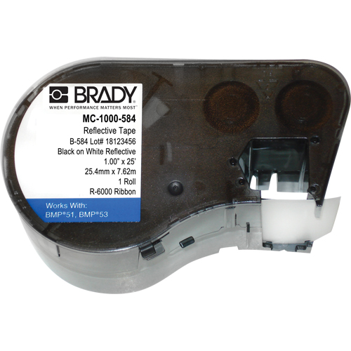 B-584 Reflective Labels, Black - Brady M5C-1000-584