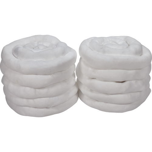 Sorbent Sock, Oil Only, 45 gal. Absorbancy, 3" W x 10' L, Pack of 10 - Zenith Safety Products 