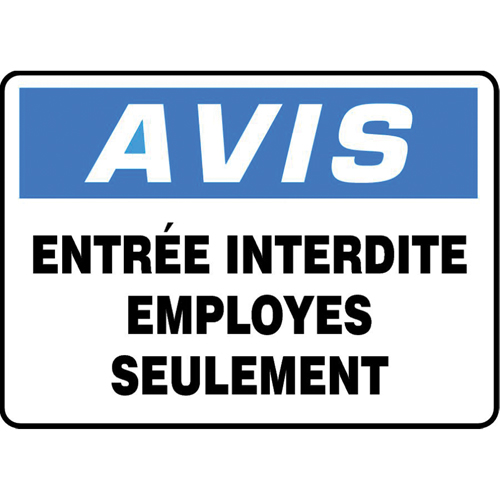 Enseigne  Entr&eacute;e interdite , 10" x 14", Aluminium, Français - Accuform NMC FRMADC994VA