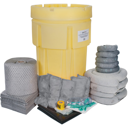 Large-Capacity Spill Kit, Universal, Drum, 95 US gal. Absorbancy - Zenith Safety Products 