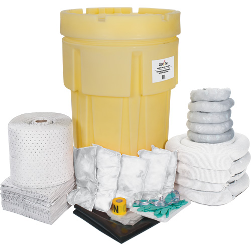 Spill Kit, Oil Only, Drum, 95 US gal. Absorbancy - Zenith Safety Products 