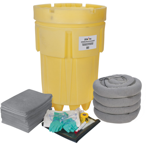 Trousse &eacute;conomique de lutte contre les d&eacute;versements, Universel, Overpack/Baril de r&eacute;cup&eacute;ration, Absorbance de 95 gal. US - Produits de sécurité Zenith 
