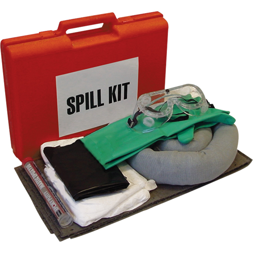 Trousse de lutte contre les d&eacute;versements pour premiers r&eacute;pondants, Universel, Mallette, Absorbance de 2,6 gal. US - Produits de sécurité Zenith 