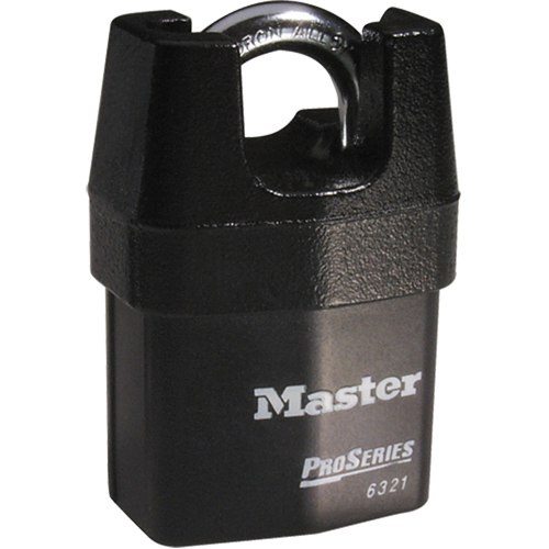 Cadenas prot&eacute;g&eacute; ProSeries, Noir, Cl&eacute;s diff&eacute;rentes, Acier lamin&eacute;, Largeur de 2-3/8" - Master Lock 6321