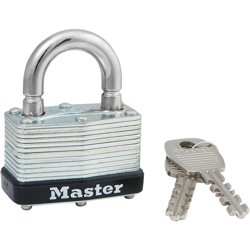 Cadenas lamin&eacute;, Argent, Cl&eacute;s identiques, Acier lamin&eacute;, Largeur de 1-3/4" - Master Lock 500KABRK