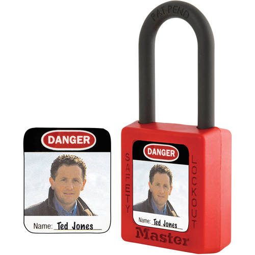 Zenex Thermoplastic Photo Padlock Identification Labels, 1" W x 1.25" H, English - Master Lock S142