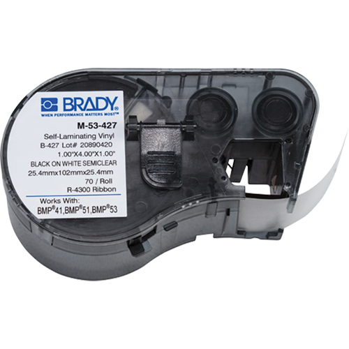 Heat-Shrink Wire Marker Cartridge, Vinyl, 1" L x 4" H, White - Brady M4-53-427