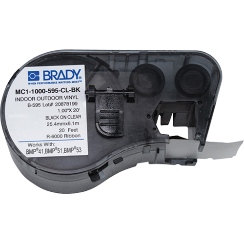 Label Maker Cartridge, Black - Brady M4C-1000-595-CL-BK