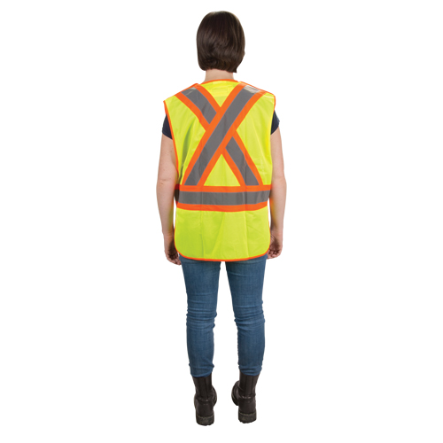 CSA Compliant High Visibility Surveyor Vest, High Visibility Lime-Yellow, Large, Polyester - Zenith Safety Products 