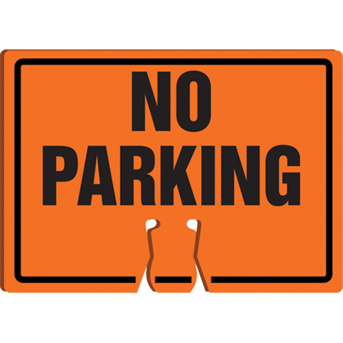 Enseigne d'avertissement  No Parking  pour dessus de c&ocirc;ne, 10" x 14", Plastique, Anglais - Accuform NMC FBC756