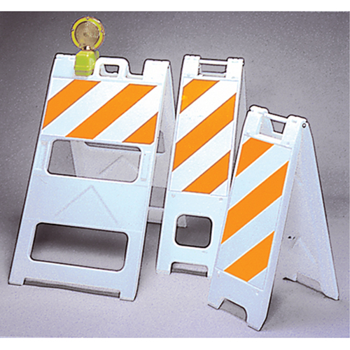 Barricades, Repliable, 13" lo x 36" h, Orange/Blanc - Accuform NMC FBA346WT