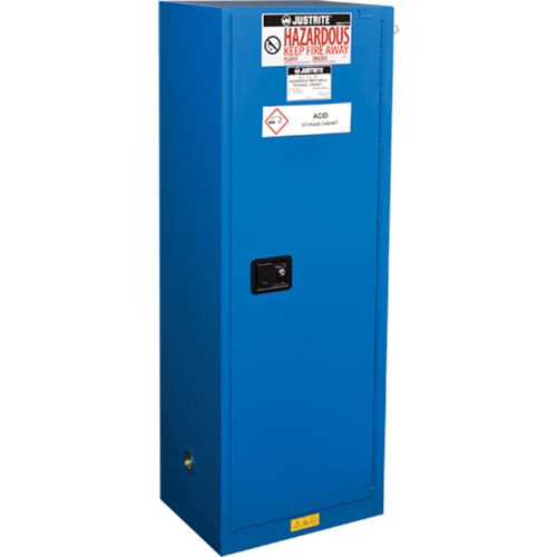 ChemCor&reg; Lined Hazardous Material Slimline Safety Cabinets, 22 gal., 23.25" x 65" x 18" - Justrite 8622282