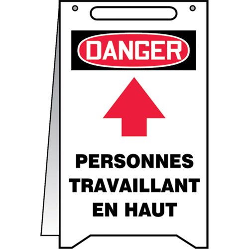 Panneaux Fold-Ups  Personnes travaillant en haut , Français - Accuform NMC FRMF103