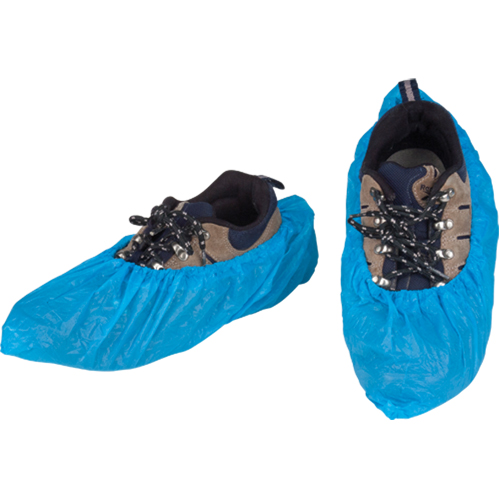 Couvre-chaussures CPE, T-Grand, Poly&eacute;thyl&egrave;ne, Bleu - Produits de sécurité Zenith 