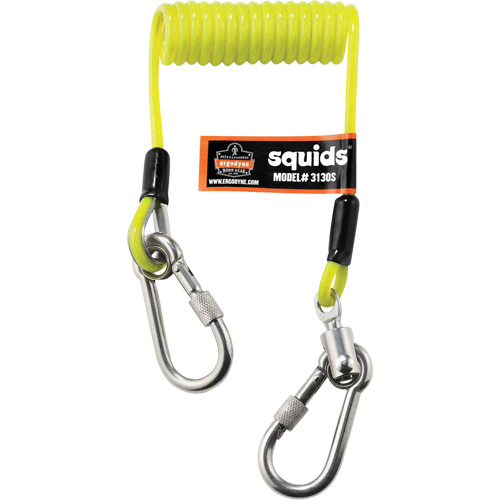 Coiled Cable Lanyard, Coil, Dual Carabiner - Ergodyne 19130