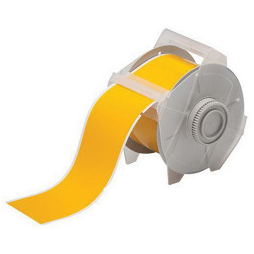 Cartouche d'&eacute;tiquettes pr&eacute;d&eacute;coup&eacute;es, 57 mm x 3-1/4", Jaune - Brady 121548