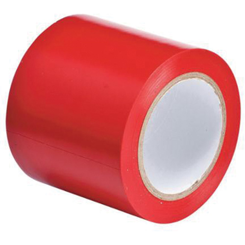 Floor Marking Tape, 4" x 108', Vinyl, Red - Brady 102836