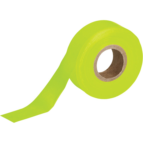 Flagging Tape, 1.188" W x 150' L, Fluorescent Lime - Brady 58348