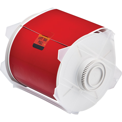 Printer Tape, Polyester, Red, 4" Width - Brady 76623