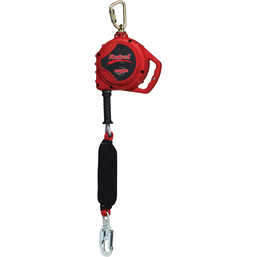 Rebel Self Retracting Lifeline for Leading Edge, 20', Galvanized Steel, Swivel - 3M Protecta Fall Protection 3590541