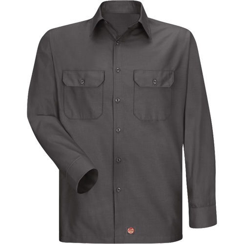 Men's Solid Rip Stop Shirt, Men's, Large, Charcoal - Red Kap SY50CH-RG-L