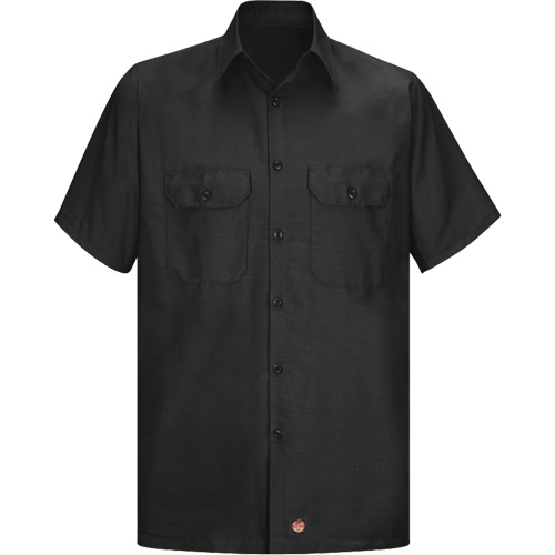 Chemise &agrave; manches courtes en tissu ind&eacute;chirable, Hommes, Moyen, Noir - Red Kap SY60BK-SS-M