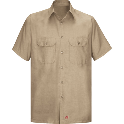 Chemise &agrave; manches courtes en tissu ind&eacute;chirable, Hommes, Moyen, Khaki - Red Kap SY60KH-SS-M