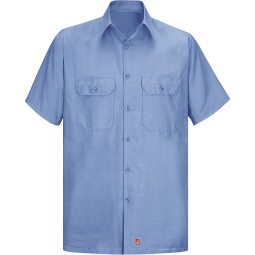 Short Sleeve Ripstop Shirt, Men's, Large, Blue - Red Kap SY60LB-SS-L