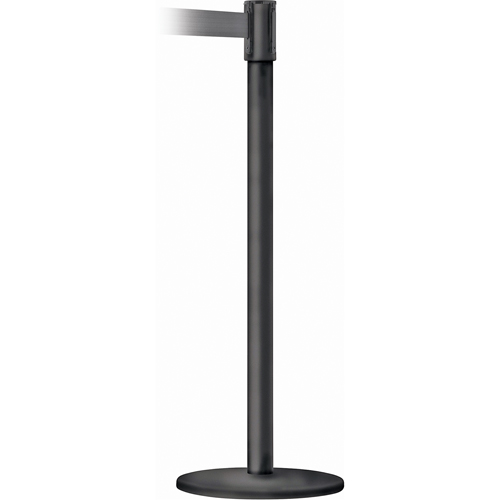 Montant pour barri&egrave;re Slimline TensaBarrier, Acier, 38" h, Ruban Noir, Longueur du ruban 7,5' - Tensator 890B333333STDNOB9