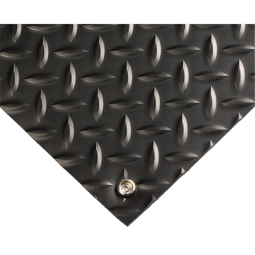 Electrically Conductive Mat No.785, 3' W x 5' L x 5/32" T, PVC, Diamond, Black - Wearwell 785.532X3X5DPBK