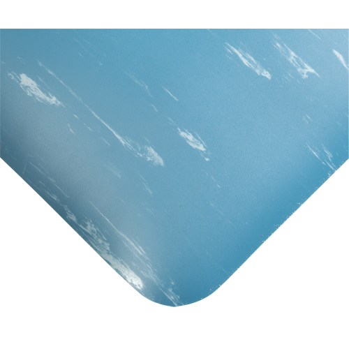 Tapis antimicrobiens Tile-Top Select no 494, Lisse, 3' x 60' x 7/8", Bleu, PVC - Wearwell 494.78X3X60BL