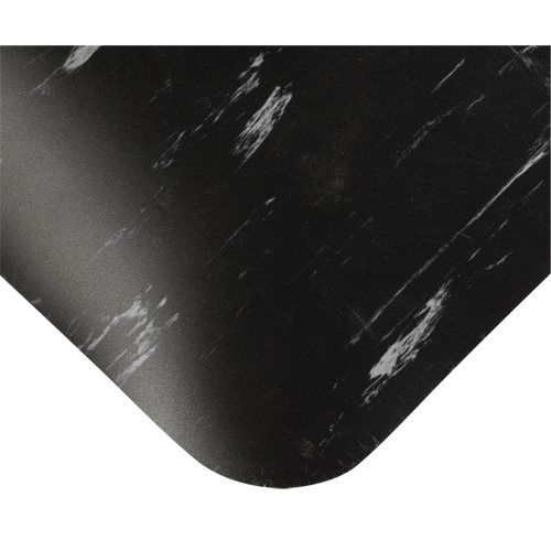 Tile-Top Select Anti-Microbial Mats No.494, Smooth, 3' x 10' x 7/8", Black/White, PVC - Wearwell 494.78X3X10BWH
