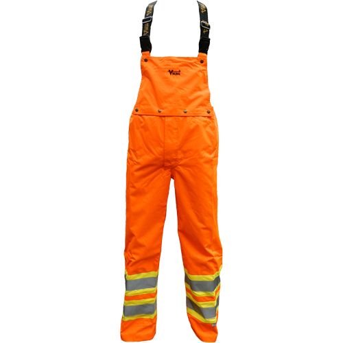 Pantalon de s&eacute;curit&eacute; Journeyman d&eacute;tachable &agrave; bavette, Polyester, Petit, Orange haute visibilit&eacute; - Viking 6400PO-S