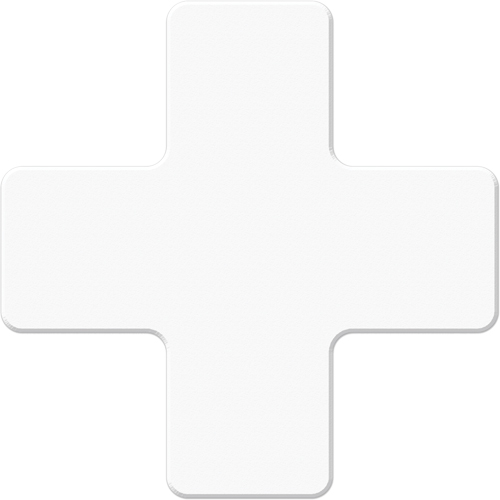 Armor Stripe Lean/5S Markers, Cross, 6" L x 6" W, White, Plastic - Incom Top Tape & Label ASM120W