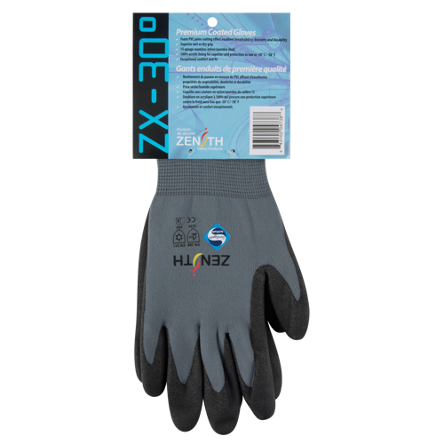 ZX-30° Premium Coated Gloves, 11/2X-Large, PVC Coating, 15 Gauge, Nylon Shell - Zenith Safety Products 