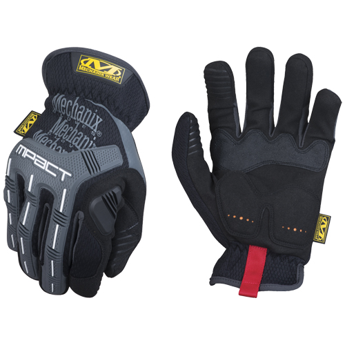 M-Pact&reg; Gloves, Large, Grain Leather Palm, Slip-On Cuff - Mechanix Wear CA-MPC-58-010