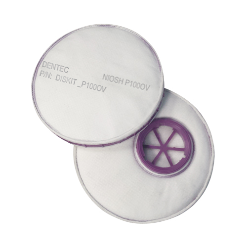Filtre pour respirateur Diskit, Filtre contre les particules avec suppresion de vapeurs nuisibles, Vapeur organique/Filtre P100 - Dentec 15FDISKITP100OV