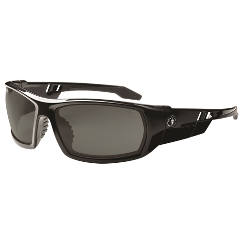 Lunettes de s&eacute;curit&eacute; Skullerz Odin, Lentille Grise/fum&eacute;e, Anti-&eacute;gratignures, ANSI Z87+/R&eacute;pond ou surpasse la norme CSA Z94.3 - Ergodyne 50030