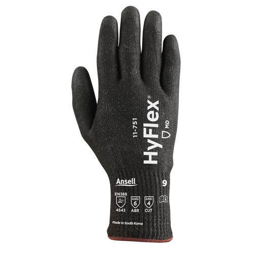 HyFlex&reg; 11-751 Cut Resistant Gloves, 11/2X-Large, 10 Gauge, Polyurethane Coated, ASTM ANSI Level A4/EN 388 Level C - Ansell 11751110