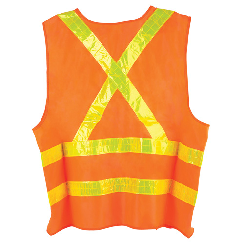 Dynamic Traffic Vest, High Visibility Orange, Large, Polyester - PIP Global Safety TSV2OG20/L