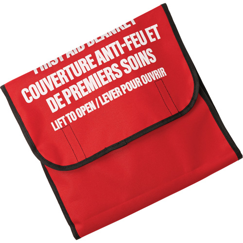 Dynamic Fire Blanket with Nylon Pouch Holder, Wool, 60"L x 71"W - PIP Global Safety FABFB00