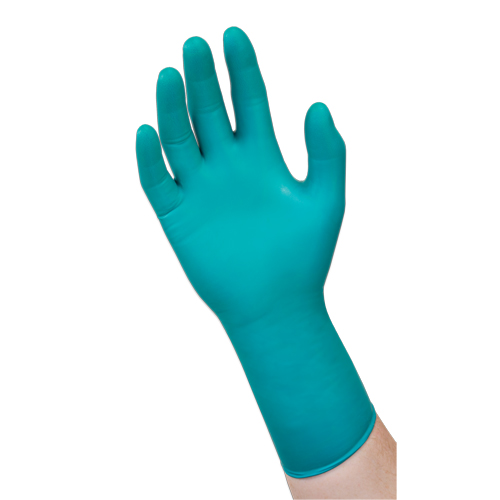 93-260 Chemical Resistant Disposable Gloves, Small, Neoprene/Nitrile, 7.8-mil, Powder-Free, Green - Microflex 93260070