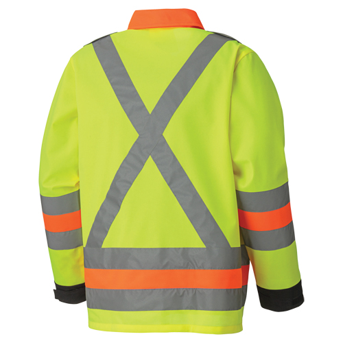 6007 Manteaux de s&eacute;curit&eacute; perm&eacute;ables &agrave; l'air pour le contr&ocirc;le de la circulation, Polyester, Jaune lime haute visibilit&eacute;, 3T-Grand - Pioneer V1190160-3XL