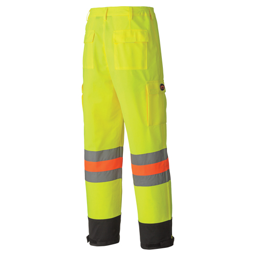 6009 Breathable Traffic Safety Pants, Polyester, Large, High Visibility Lime-Yellow - Pioneer V1190260-L