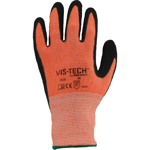 Vis-Tech Y9294 Cut Resistant Gloves, 8/Medium, 13 Gauge, Polyurethane Coated, ANSI/ISEA 105 Level 4 - Jomac Canada Y9294M