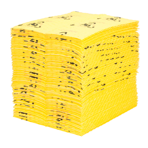 Tampons d'avertissement de premi&egrave;re qualit&eacute; - absorbants haute visibilit&eacute;, Universel, 15" x 18", 24,4 gal. d'absorption - Produits de sécurité Zenith 